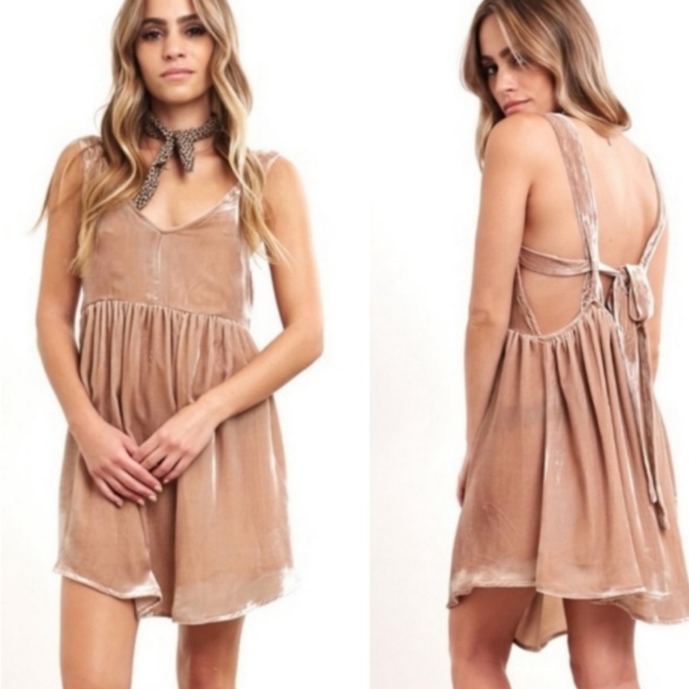 Salt Water Luxe Rose Pink Velvet Dress